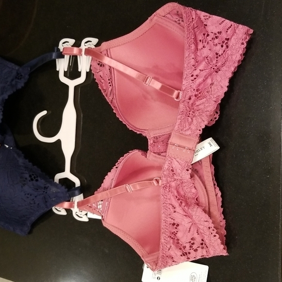 💕LAURA ASHLEY💕 2 Pack Bras ~ Pink & Blue Lace 36C NWT - Picture 4 of 15